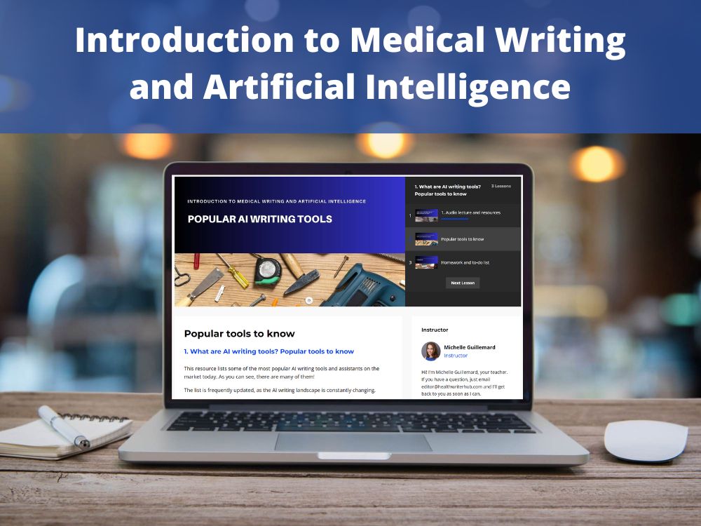 medical writing and AI course