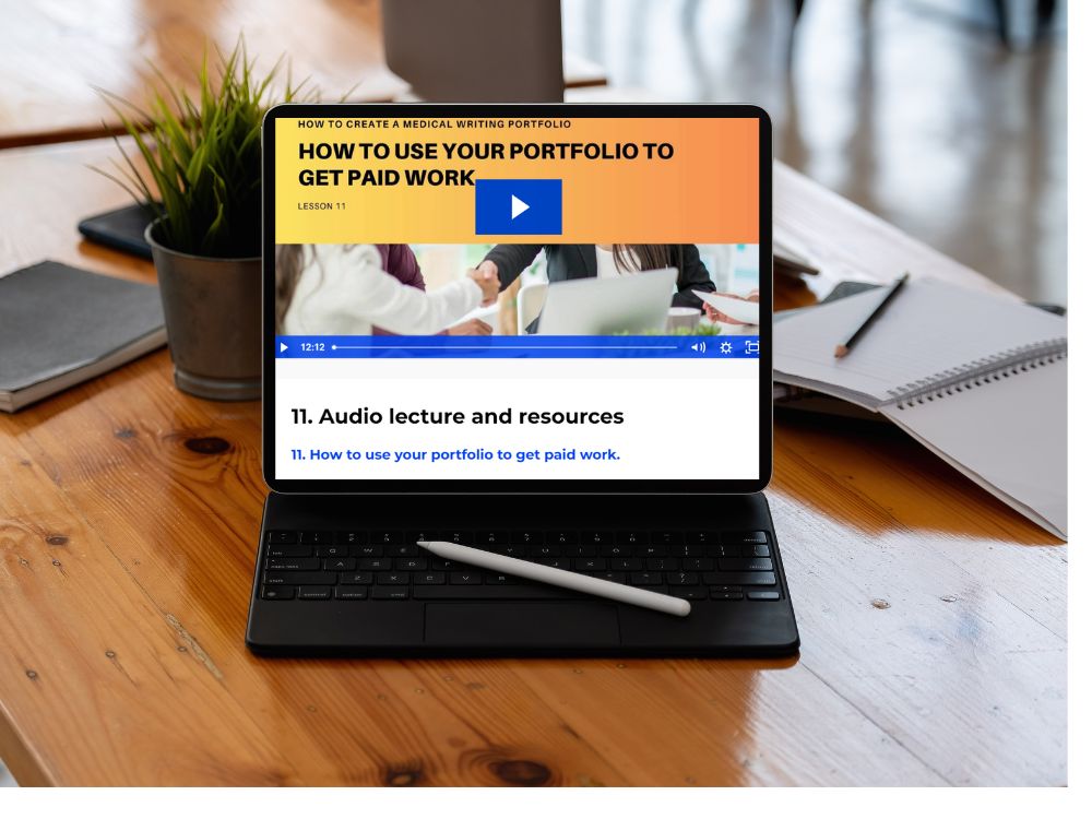 create a medical writing portfolio course